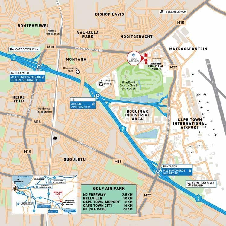 mapa ng airport industria Cape Town