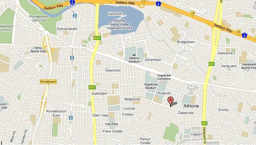 mapa ng athlone Cape Town