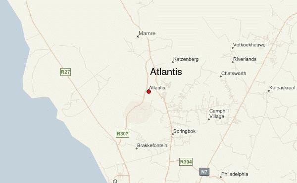 mapa ng atlantis sa Cape Town 