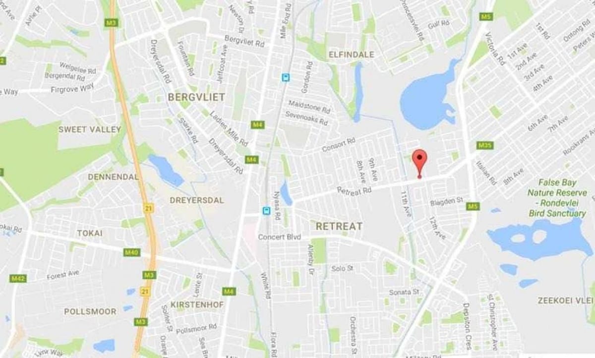 mapa ng bergvliet Cape Town
