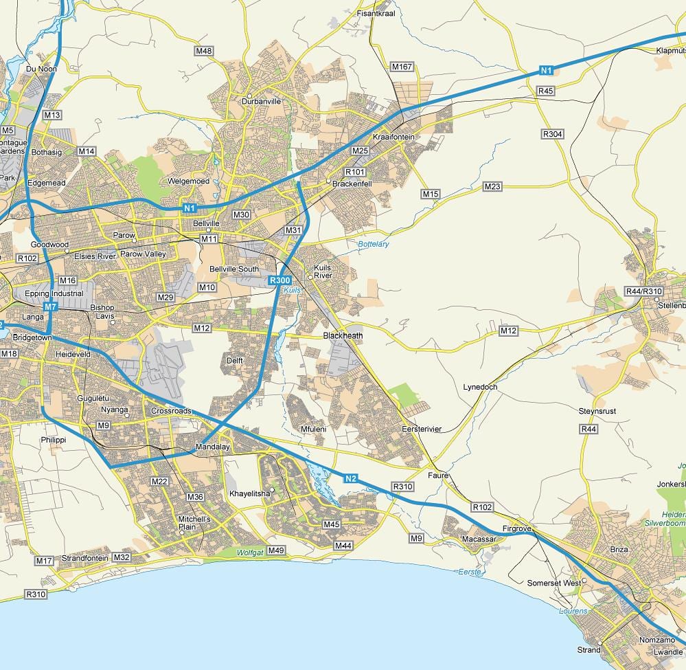mapa ng blackheath Cape Town