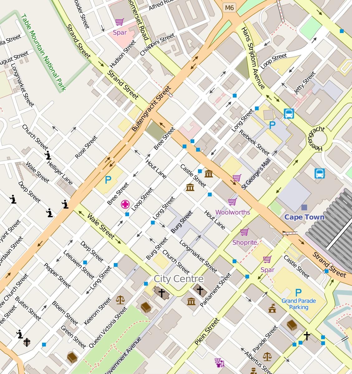 mapa ng bree kalye Cape Town