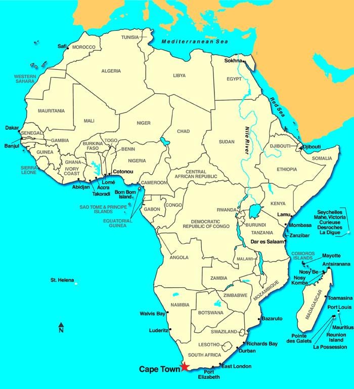 cape ng africa sa mapa
