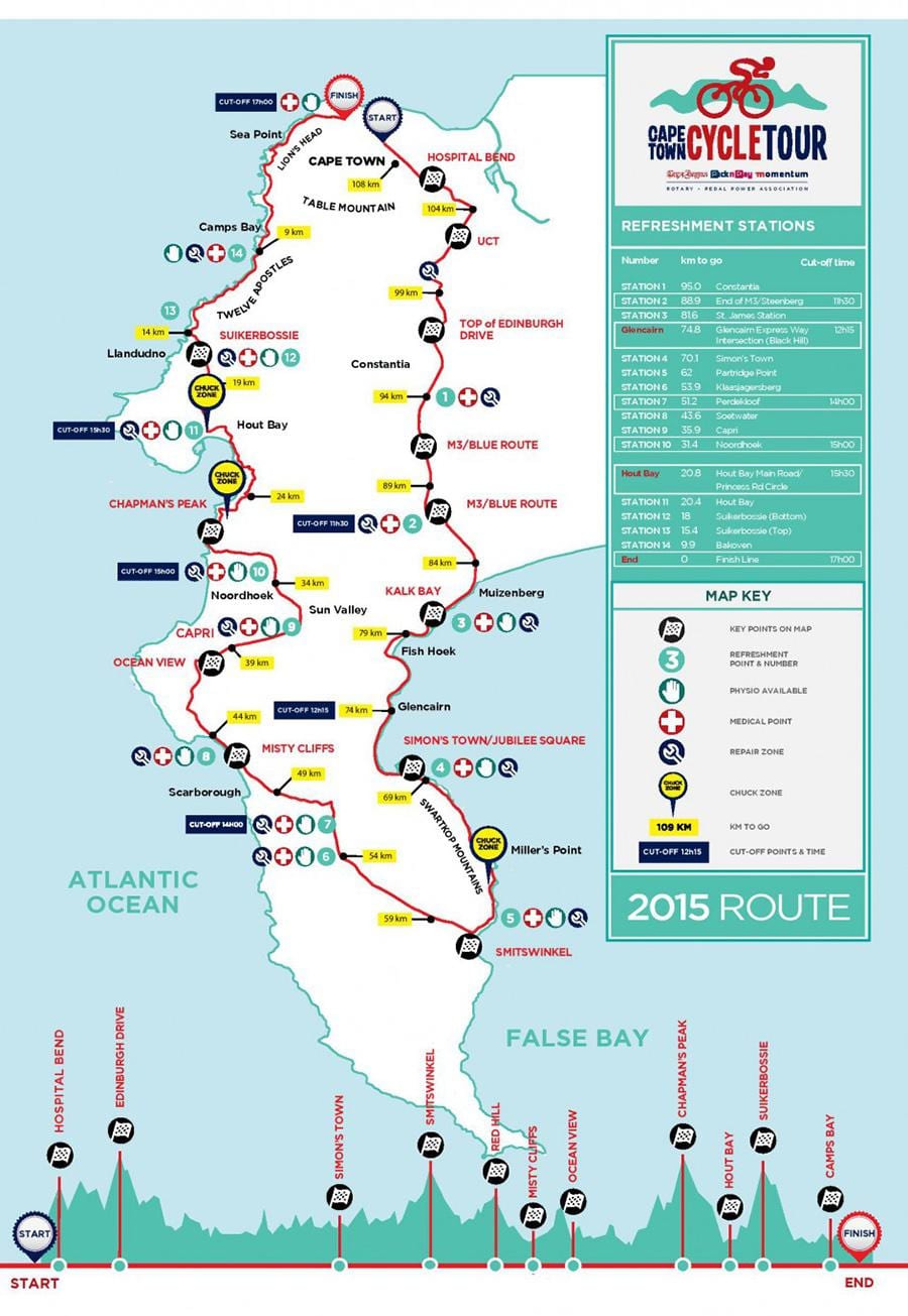 Cape Town bisikleta mapa