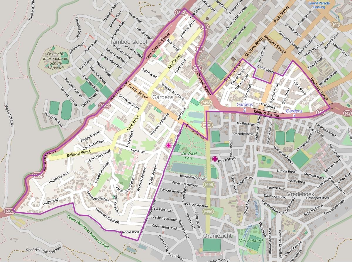 mapa ng cape town sa Cape Town