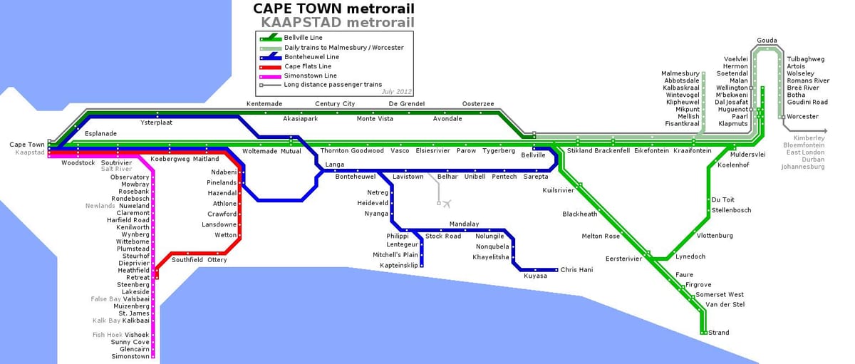 mapa ng Cape Town subway
