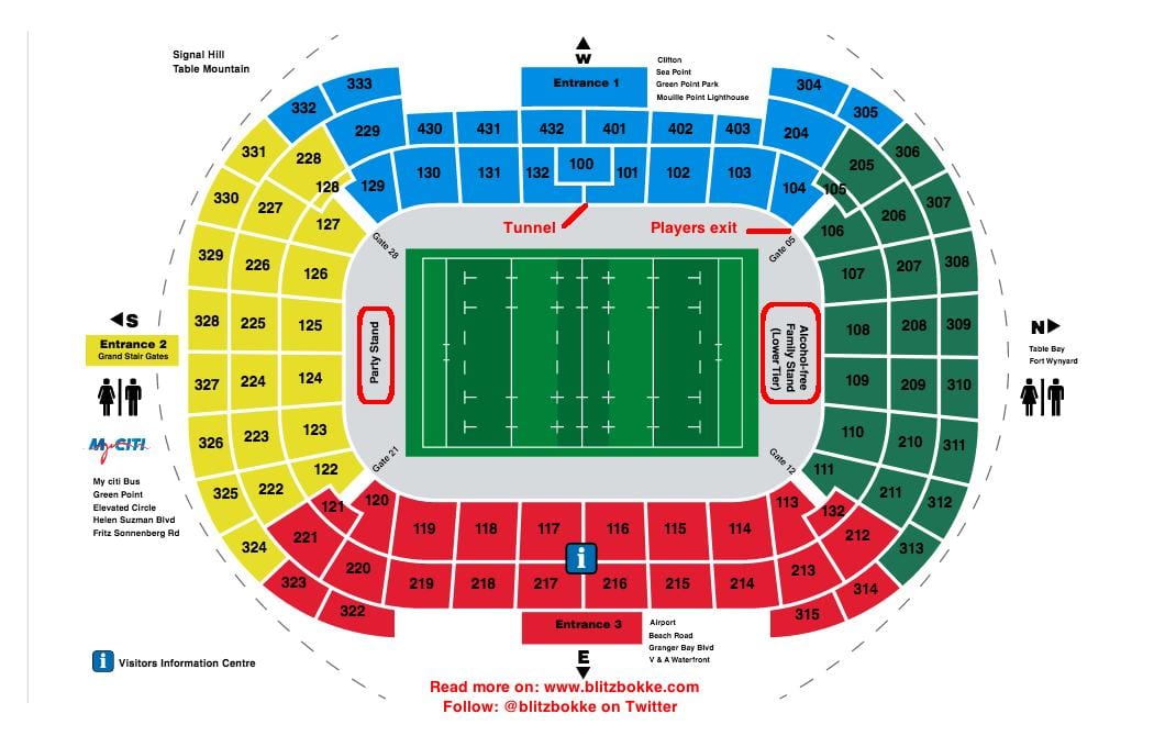 mapa ng Cape Town stadium