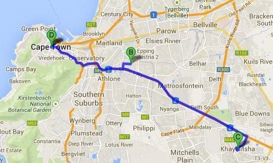 townships Cape Town sa mapa