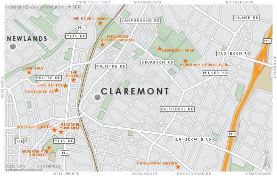 mapa ng claremont Cape Town