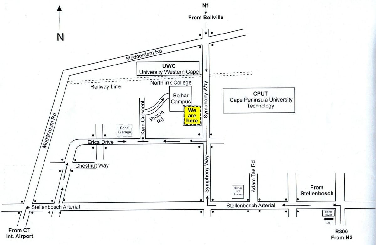 mapa ng cput Cape Town campus