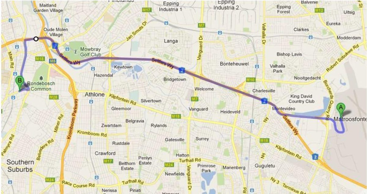 mapa ng crawford Cape Town