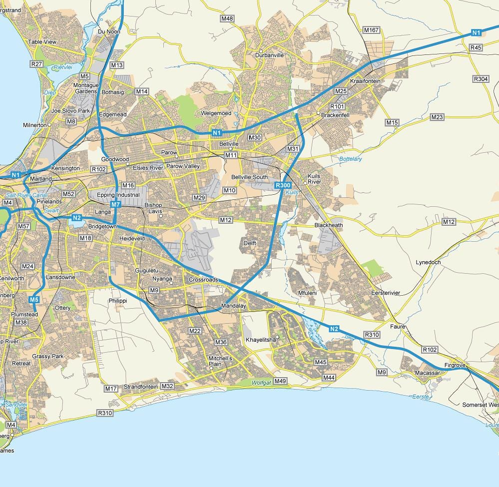mapa ng delft Cape Town