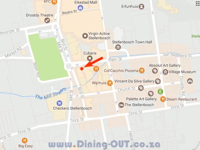 mapa ng dorp kalye Cape Town