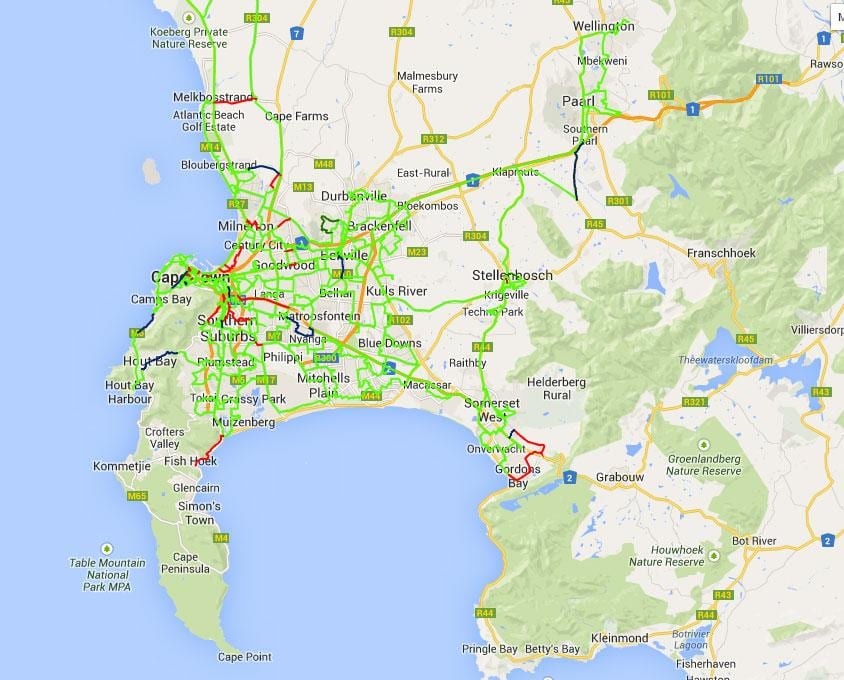 mapa ng hibla mapa Cape Town
