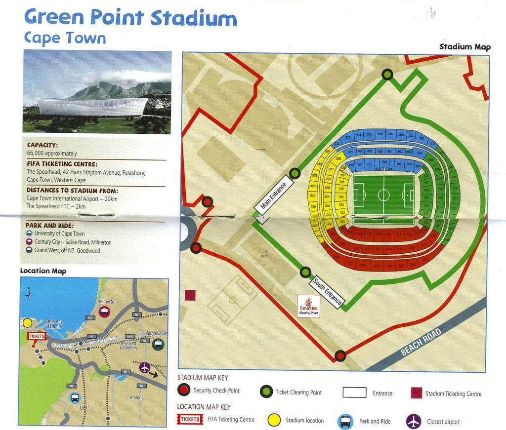mapa ng berdeng mga punto stadium paradahan
