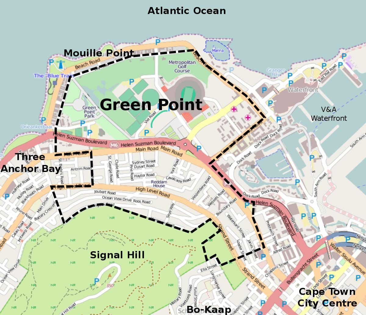 green point Cape Town sa mapa