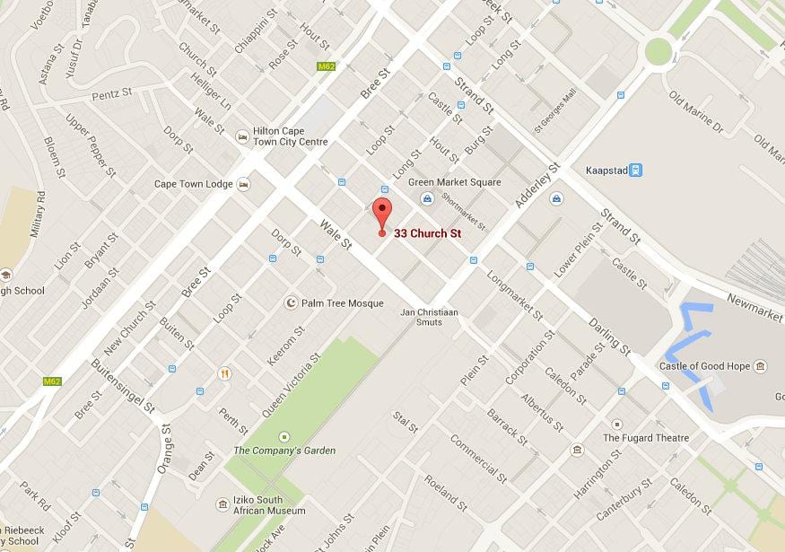 mapa ng simbahan kalye Cape Town