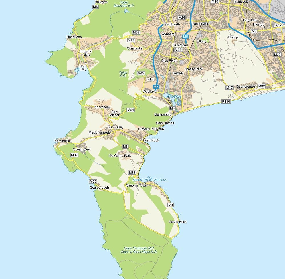 mapa ng isda hoek South Africa