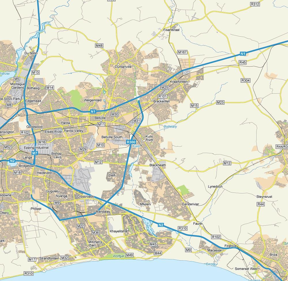 mapa ng kuilsriver Cape Town
