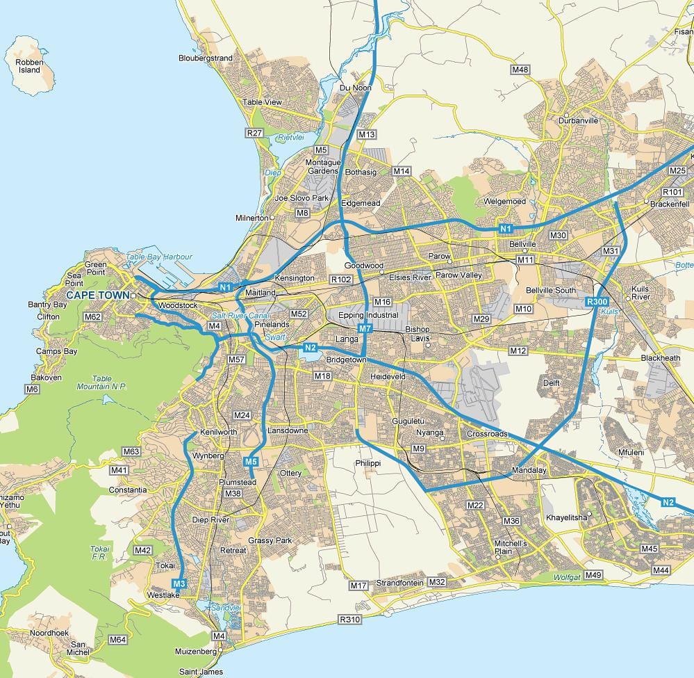 mapa ng langa Cape Town