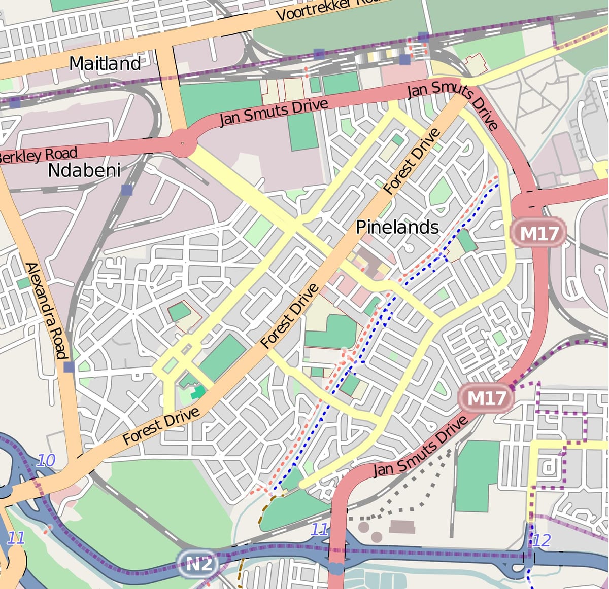 mapa ng maitland Cape Town