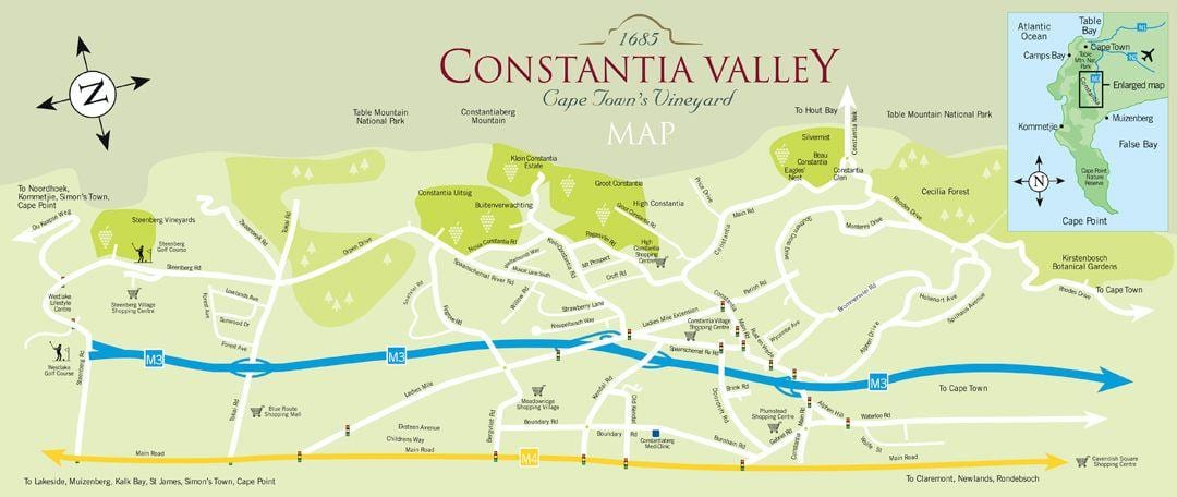 mapa ng constantia Cape Town