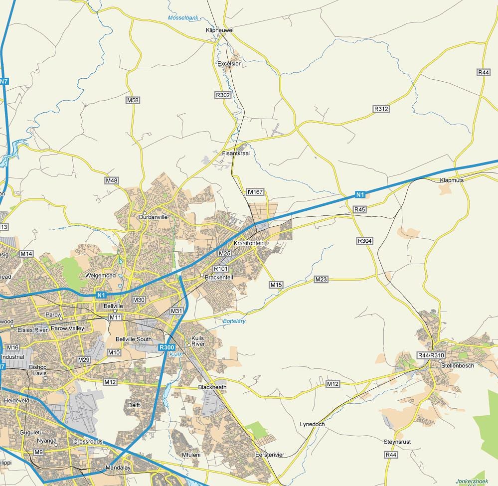 mapa ng kraaifontein Cape Town