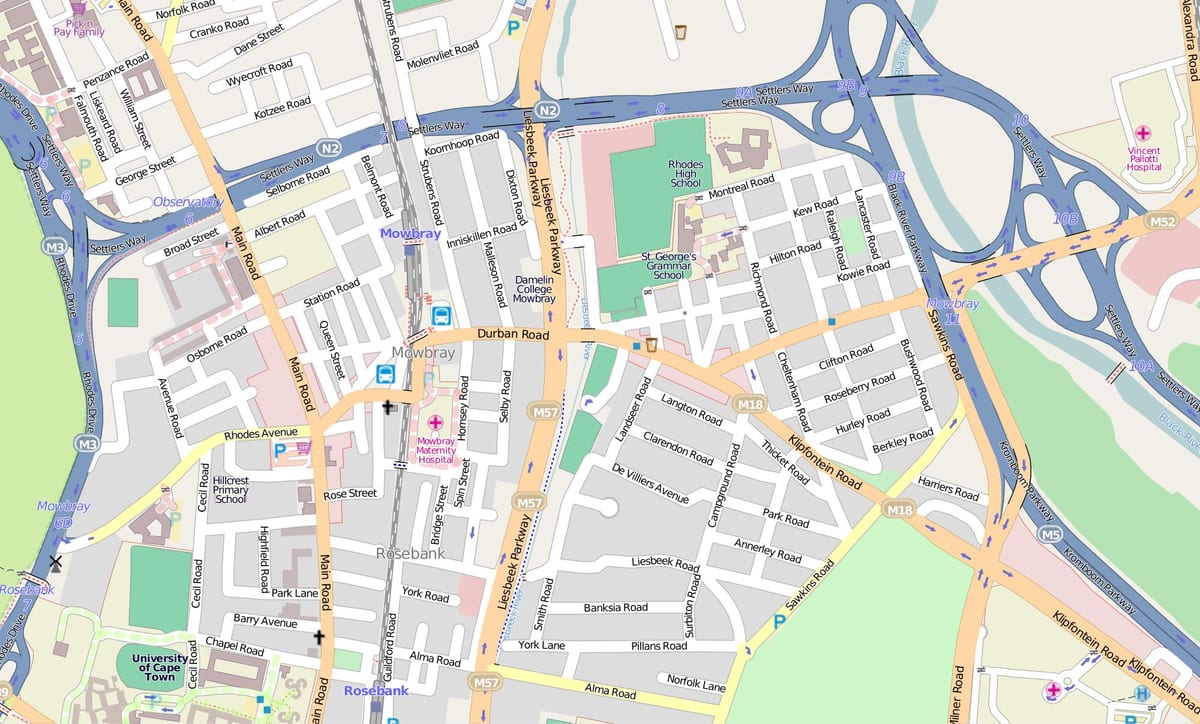 mapa ng mowbray Cape Town