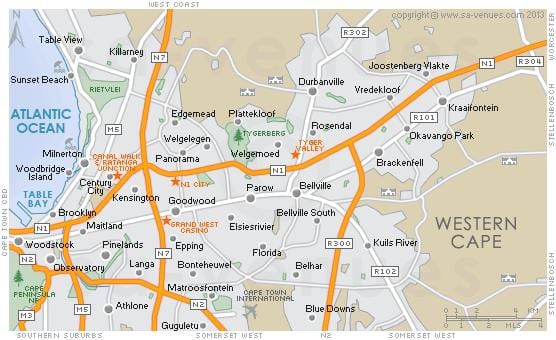 mapa ng plattekloof Cape Town