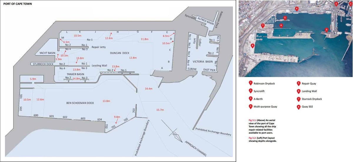 mapa ng port ng Cape Town