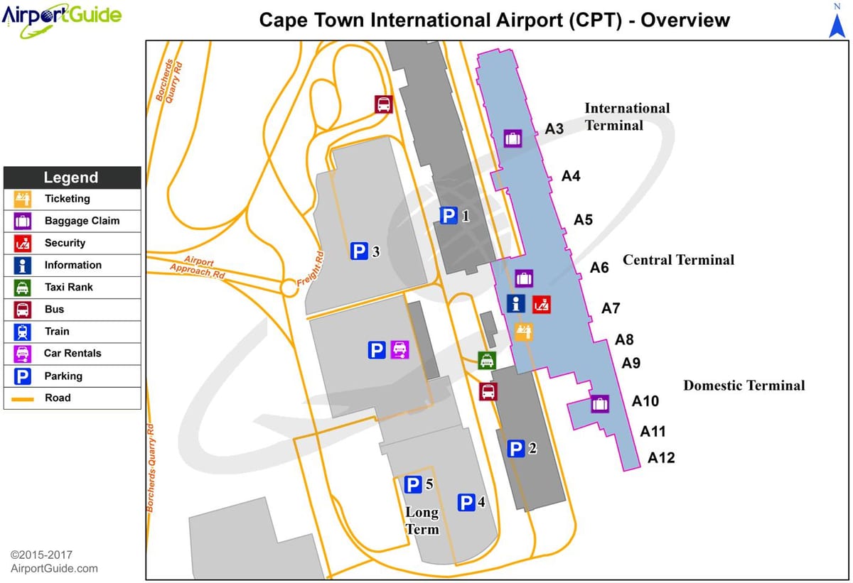 Cape Town international airport mapa