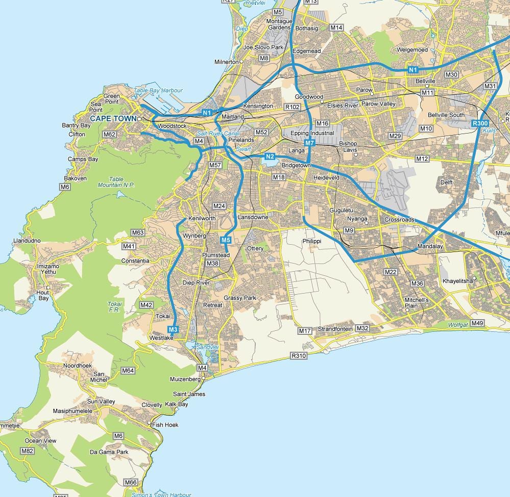 mapa ng schaapkraal Cape Town