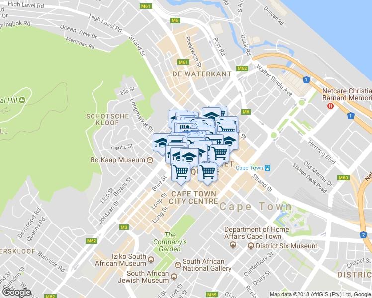 mapa ng shortmarket kalye Cape Town
