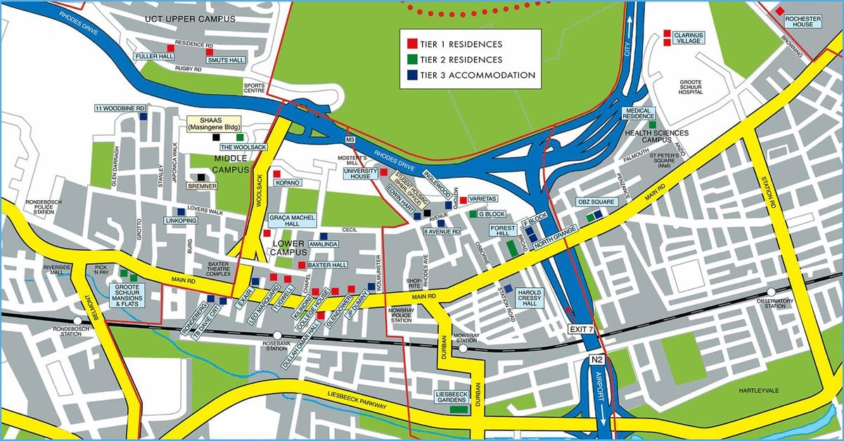 mapa ng university of Cape Town
