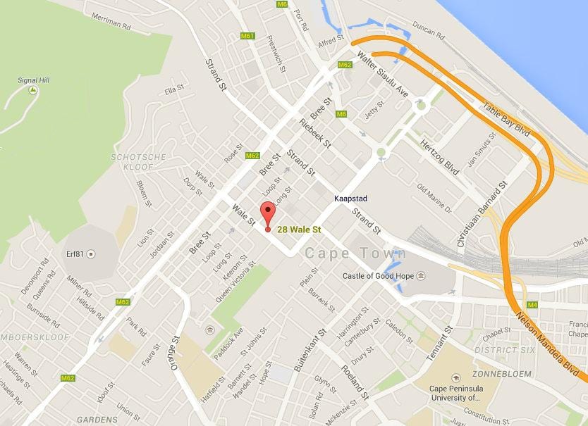 mapa ng wale kalye Cape Town