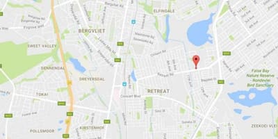 Mapa ng bergvliet Cape Town