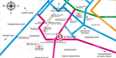 Mapa ng buitenkant kalye Cape Town