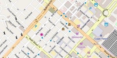Mapa ng burg kalye Cape Town