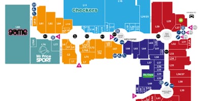 Mapa ng cape gate mall