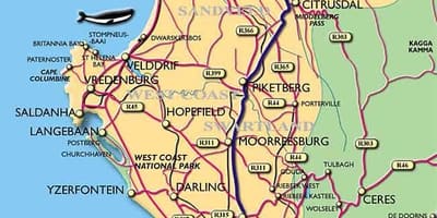 Mapa ng baybayin ng Cape Town