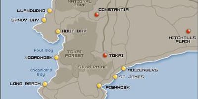 Mapa ng Cape Town beach