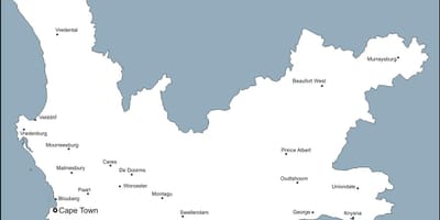 Blangkong mapa ng Cape Town