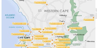 Mapa ng Cape Town golf course 