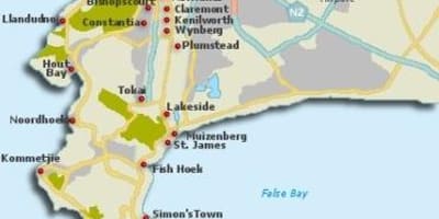 Cape Town kapitbahayan mapa