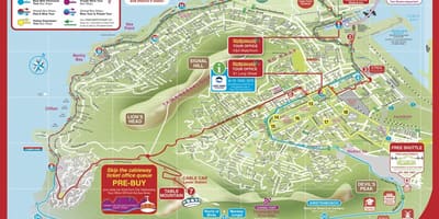 Mapa ng Cape Town lungsod sightseeing bus