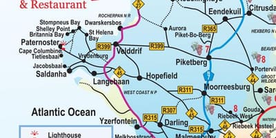 Mapa ng Cape Town kalsada