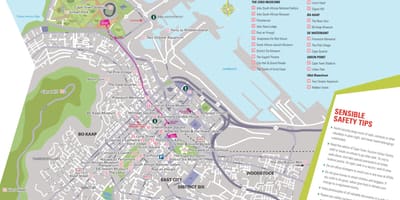 Lungsod sightseeing Cape Town sa mapa