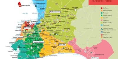 Mapa ng Cape Town suburbs