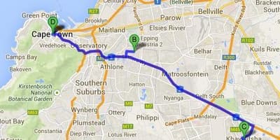 Townships Cape Town sa mapa