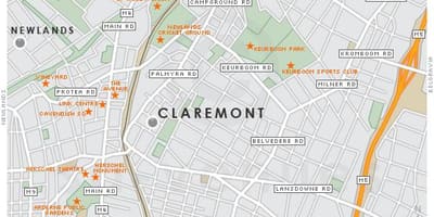 Mapa ng claremont Cape Town